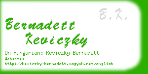 bernadett keviczky business card